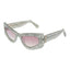 GCDS Lunettes De Soleil Unisexe Acétate Argent Miroir Burgundy Cat Eye 100 Pourcent UVA UVB - from GCDS