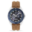 Timberland Montre Quartz Analogique Gris Acier Inoxydable Cuir Marron Cadran Bleu 45mm Étanche 5ATM Multi Date - Apparel & Accessories > Jewelry > Watches from Timberland