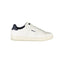 Blauer Baskets Cuir Blanc, Détails Bleus, Logo Emblématique