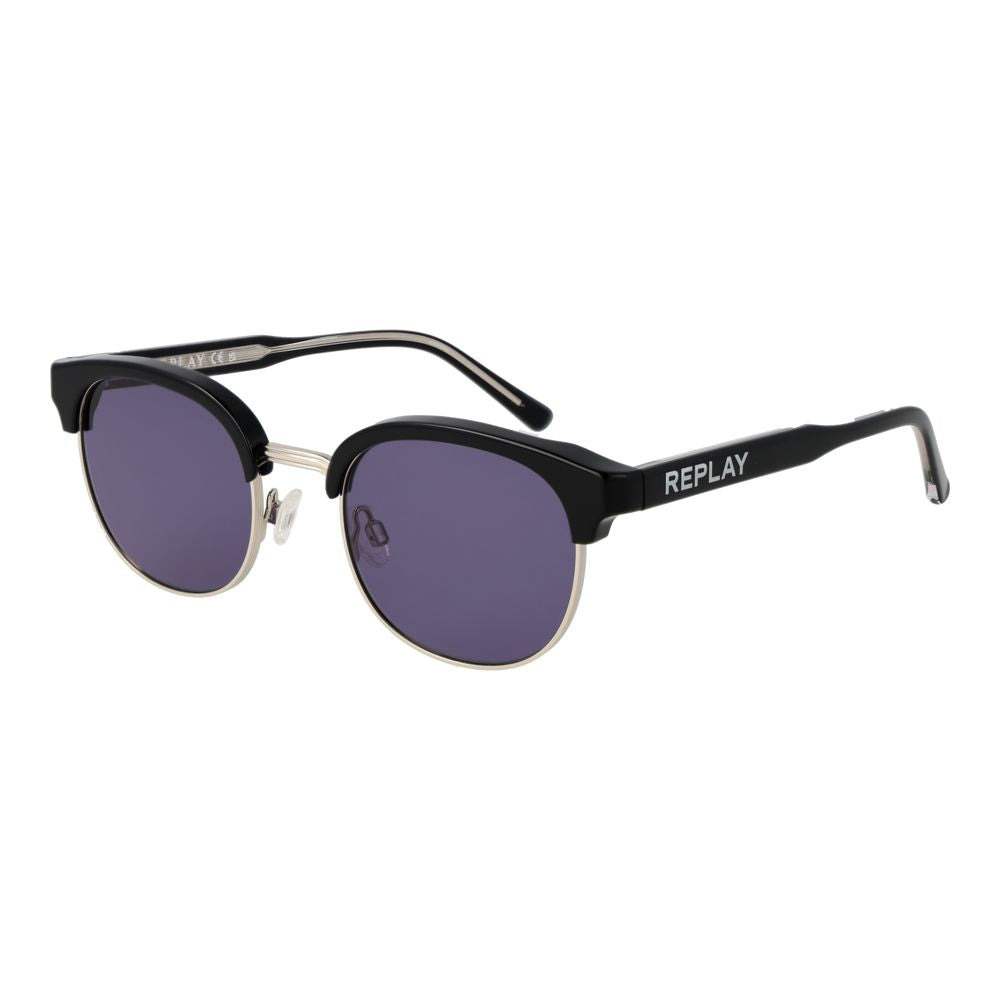 Replay Lunettes Métal Noir, Monture Pleine, Style Moderne
