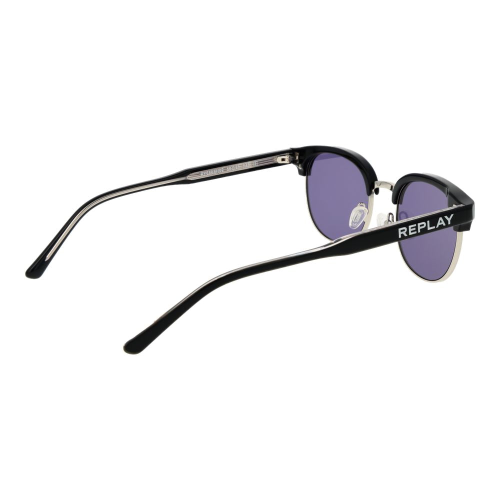 Replay Lunettes Métal Noir, Monture Pleine, Style Moderne
