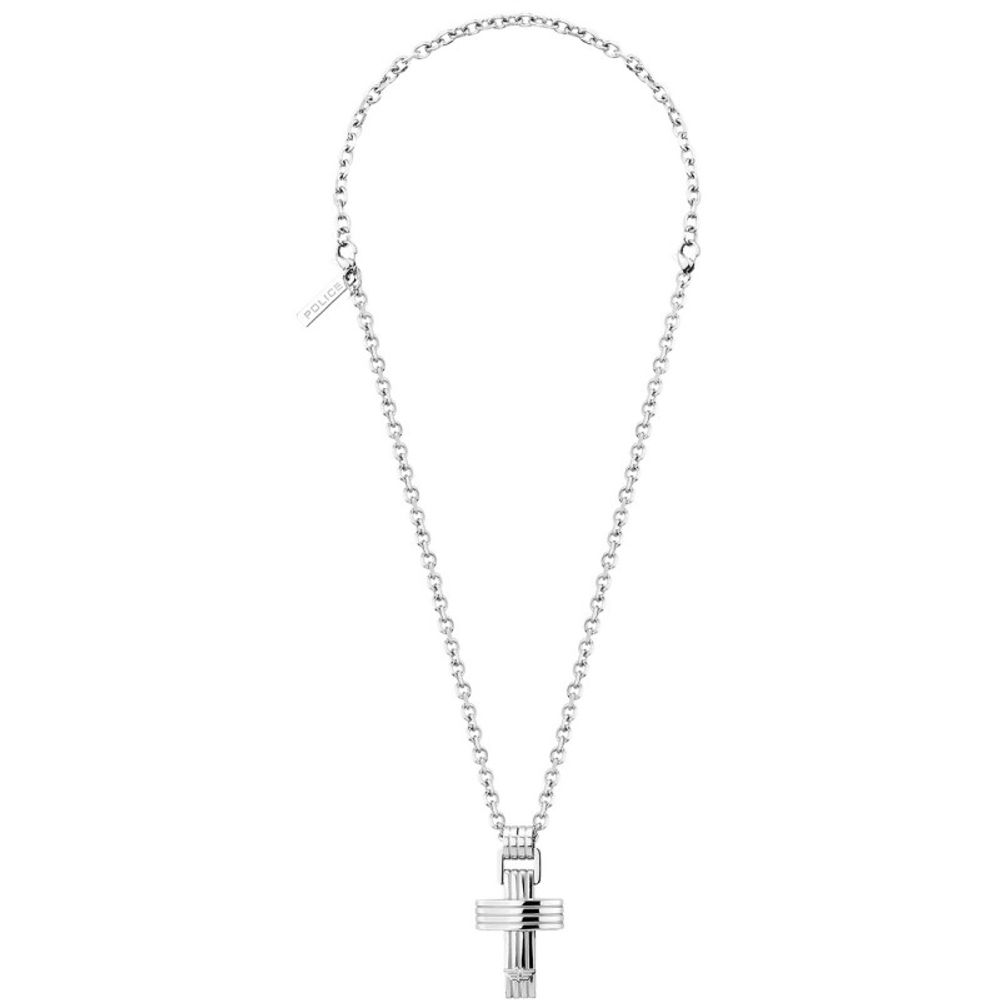Police Bracelet Acier Inoxydable Gris, Design Masculin, 60cm