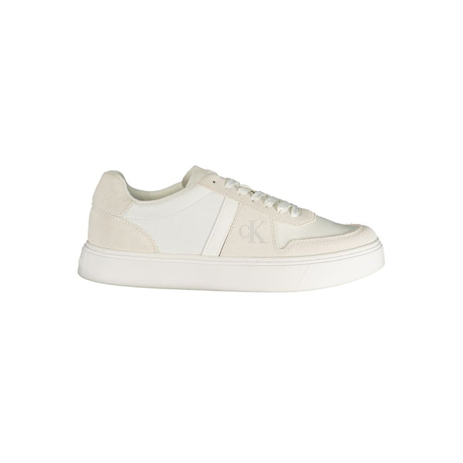 Calvin Klein Baskets blanches cuir, lacets sport urbain - Calvin Klein | Hollys Men