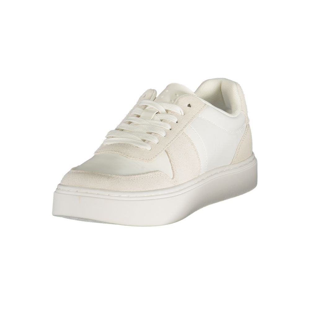 Calvin Klein Baskets blanches cuir, lacets sport urbain