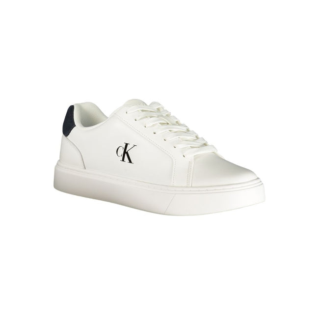 Calvin Klein Baskets Blanches, Polyuréthane, Accents Bleus - Calvin Klein | Hollys Men