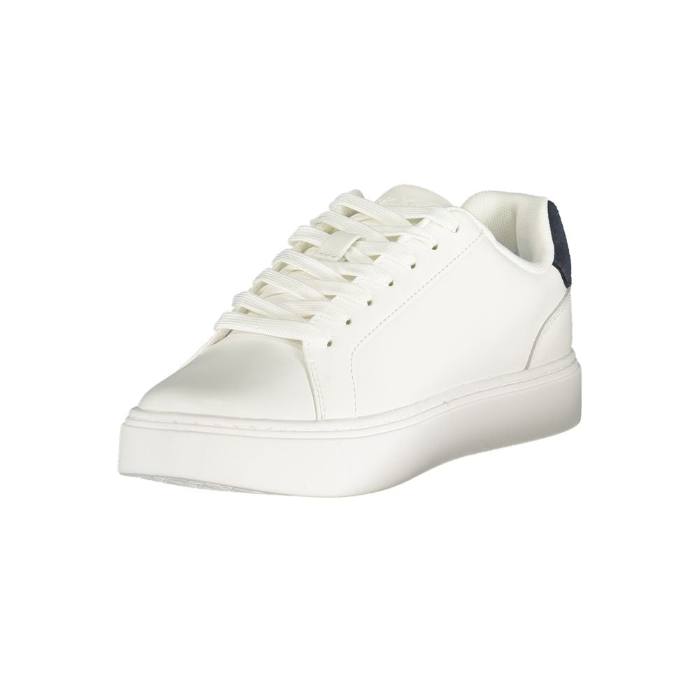 Calvin Klein Baskets Blanches, Polyuréthane, Accents Bleus