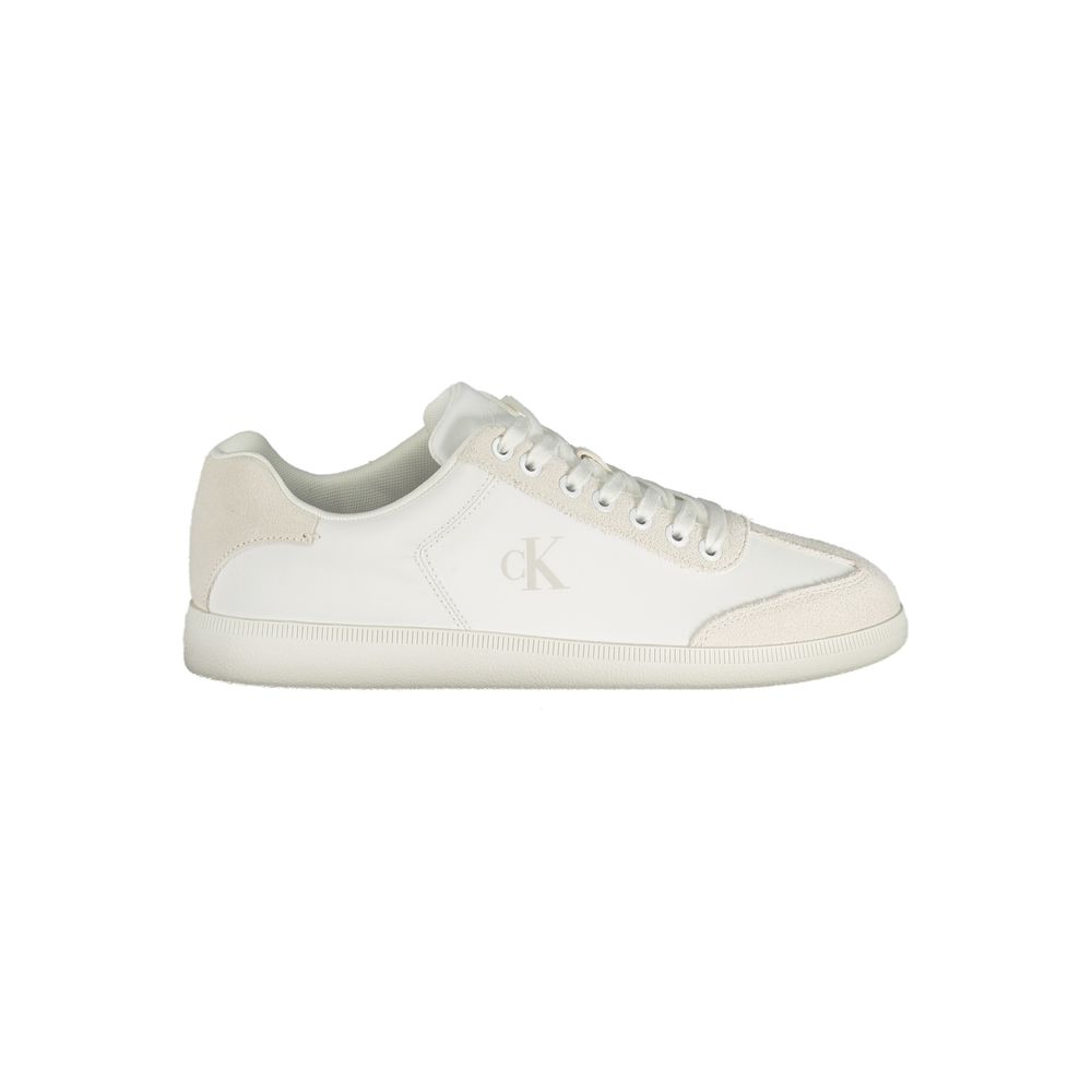 Calvin Klein Baskets Blanches, Polyester Recyclé, Logo Contrasté