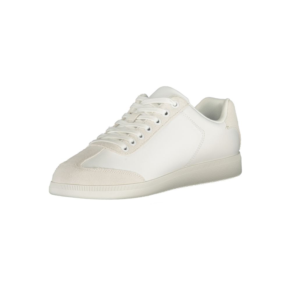 Calvin Klein Baskets Blanches, Polyester Recyclé, Logo Contrasté