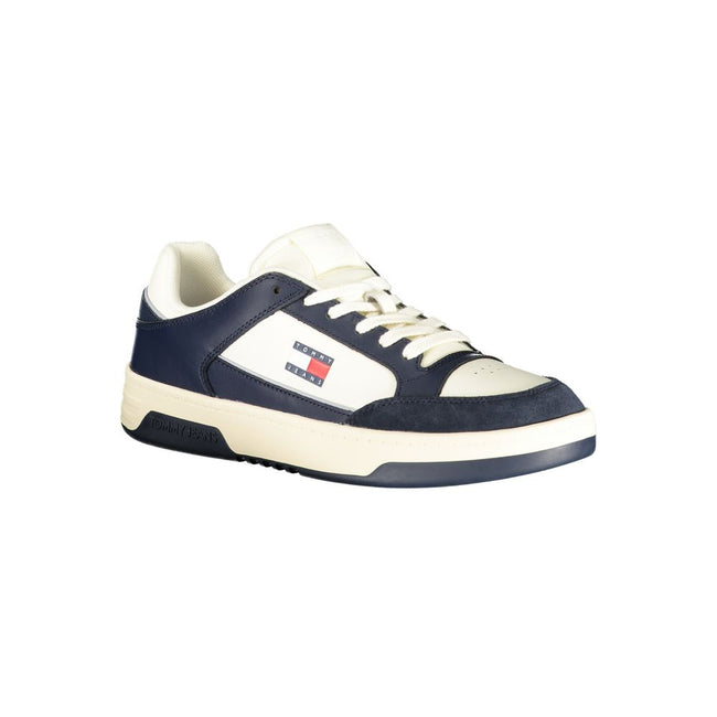 Tommy Hilfiger Baskets Homme Blanches, Cuir Polyuréthane, Détails Bleus - Tommy Hilfiger | Hollys Men