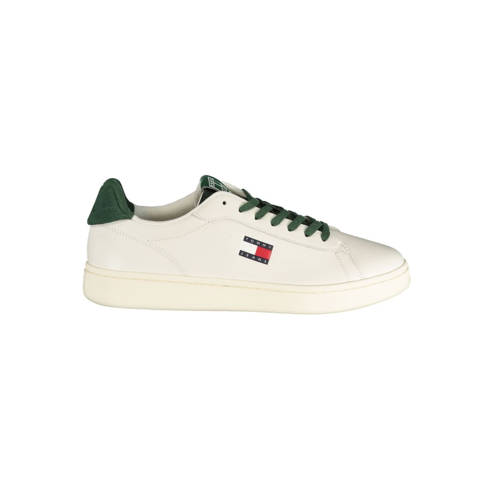 Tommy Hilfiger Baskets Blanches, Détails Verts, Semelle Amovible