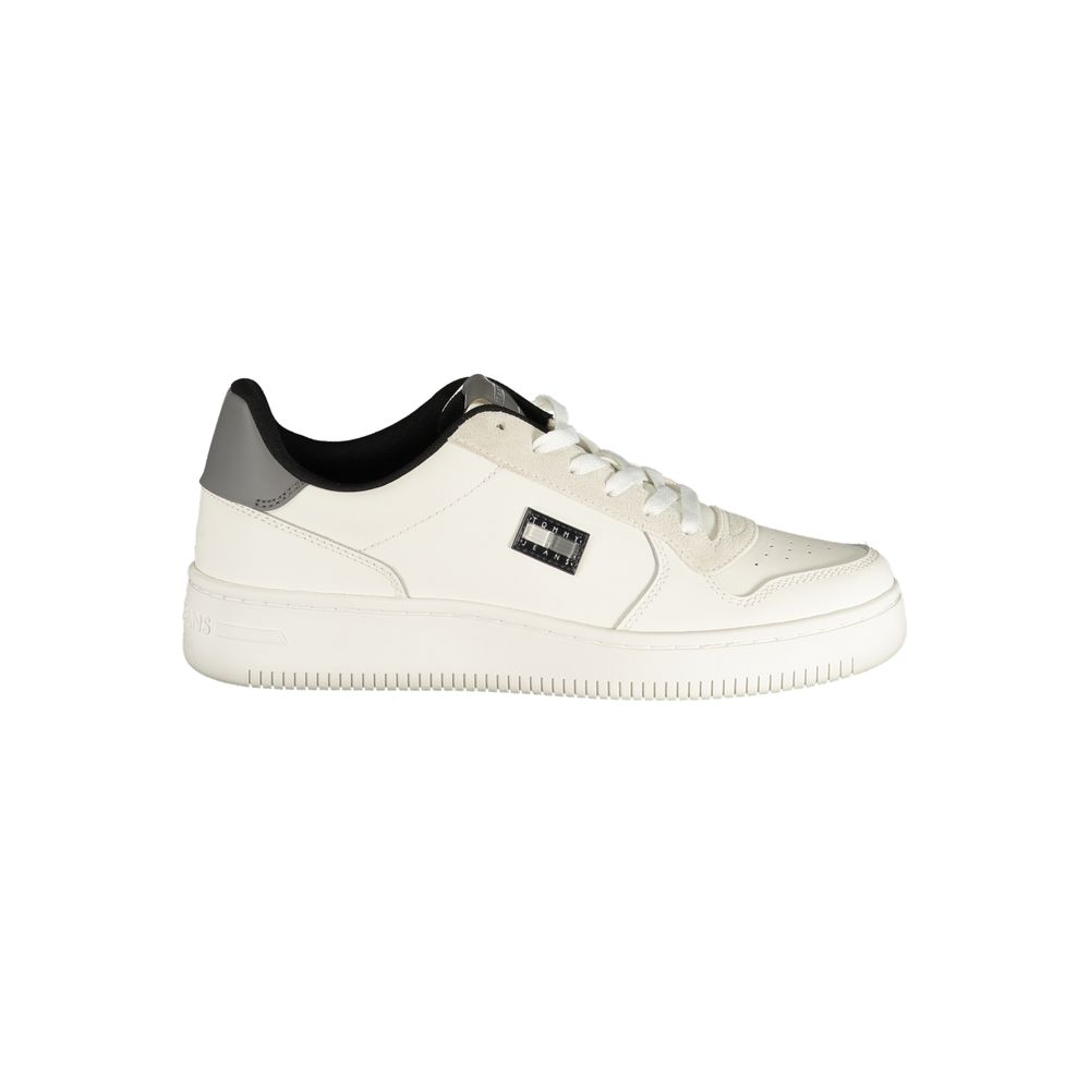Tommy Hilfiger Baskets Blanches, Détails Gris, Logo Iconique