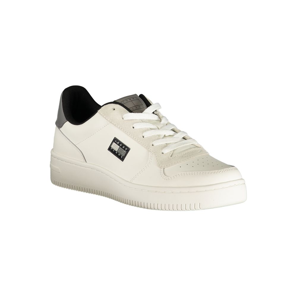 Tommy Hilfiger Baskets Blanches, Détails Gris, Logo Iconique