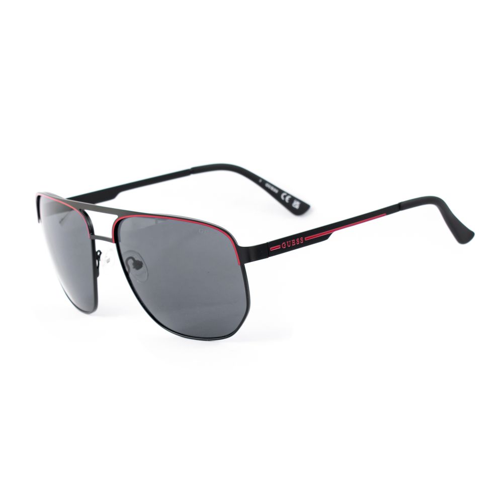 Guess Lunettes de Soleil Métal Noir, Verres Dégradés Bruns