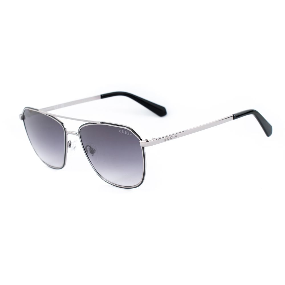 Guess Lunettes de Soleil Métal Noir, Verres Gris, Protection UV