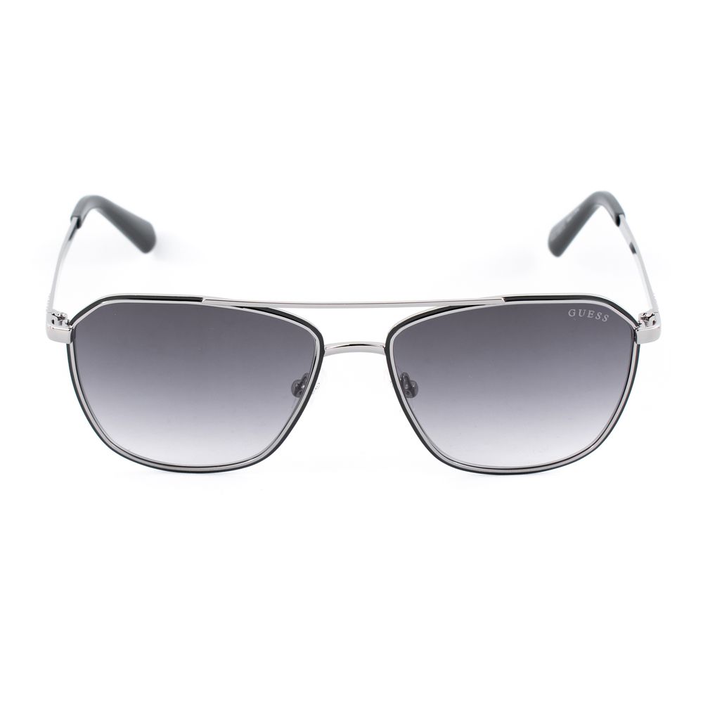 Guess Lunettes de Soleil Métal Noir, Verres Gris, Protection UV