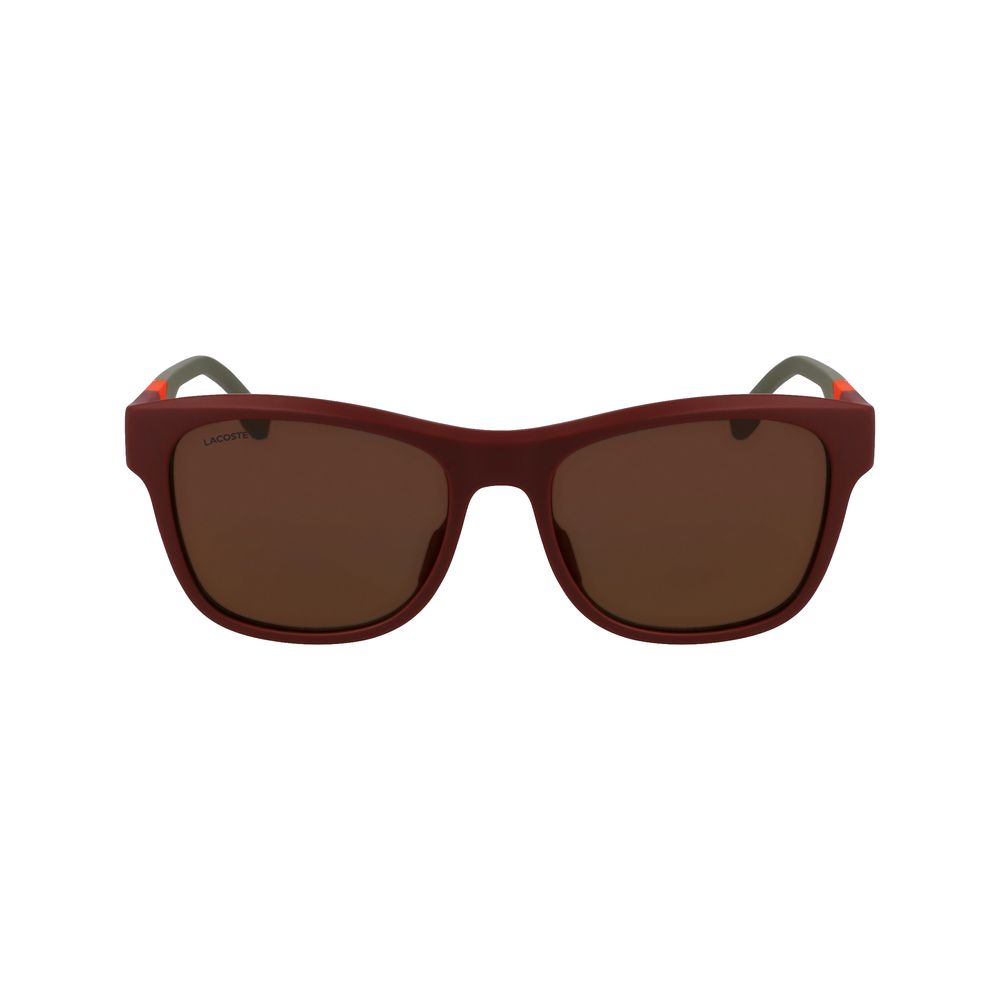Lacoste Lunettes de Soleil Rouge, Verres Orange, Design Sportif