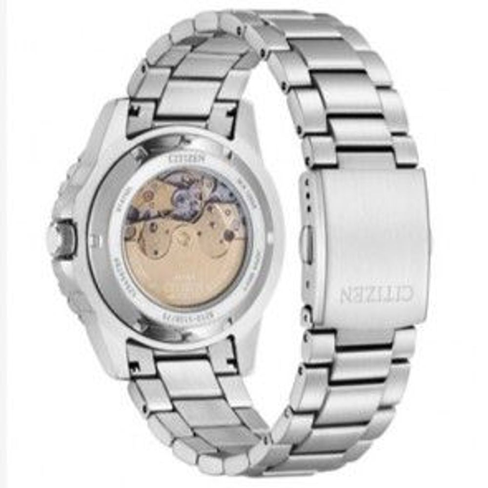 Citizen Montre Sport Automatique, Acier Gris, Cadran Orange