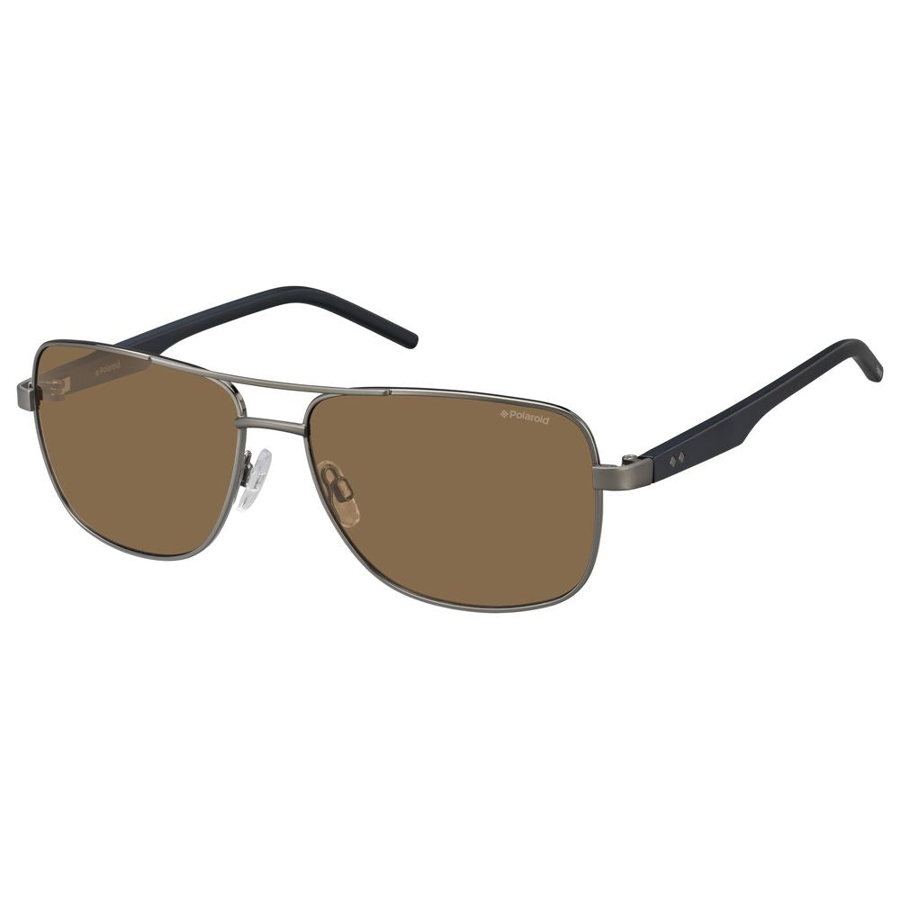 Polaroid Lunettes Homme Métal Bleu, Verres Bruns, Protection UV