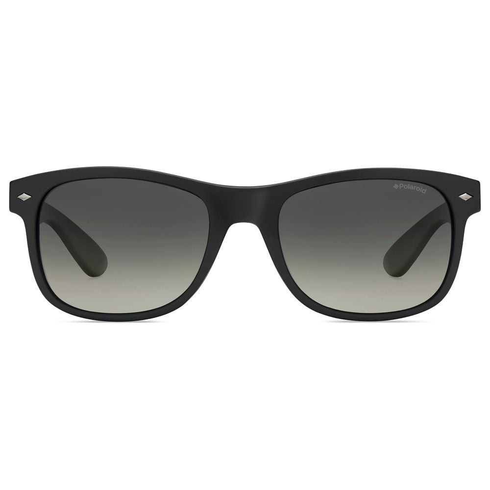 Polaroid Lunettes soleil homme, monture noire plastique, verres verts