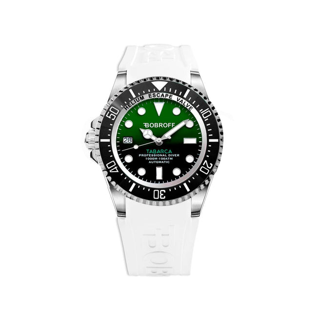 Bobroff Montre Sport Automatique, Cadran Vert, Bracelet Blanc - Bobroff | Hollys Men