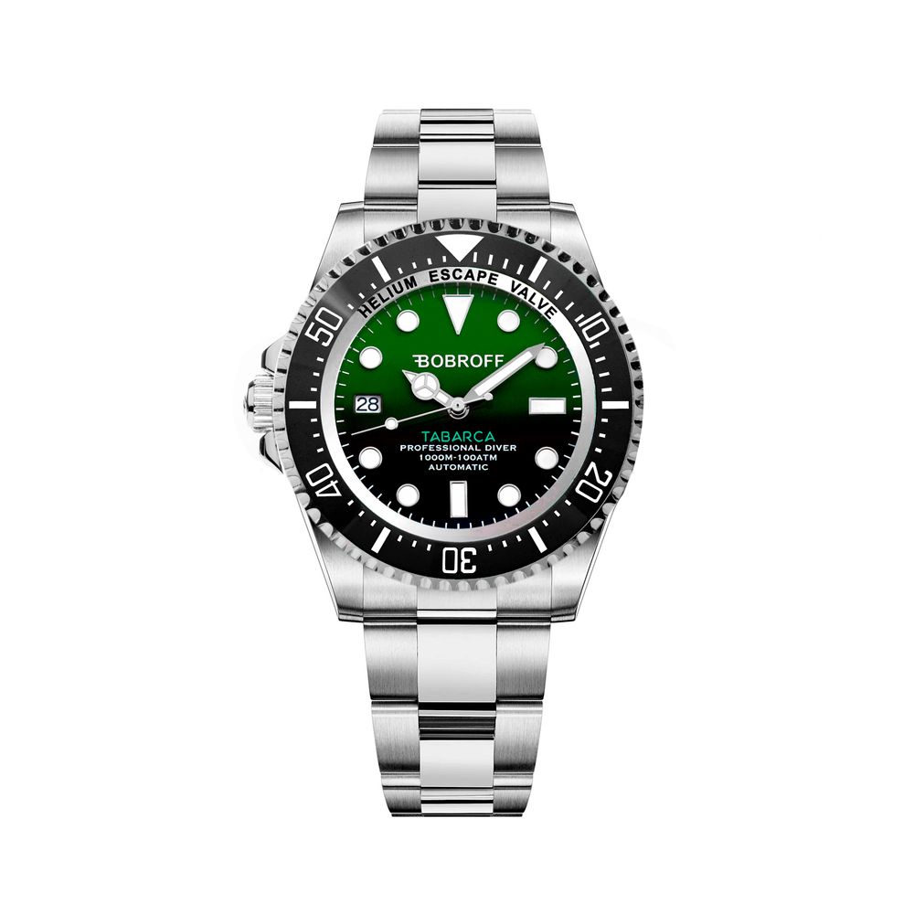 Bobroff Montre Habillé Automatique, Acier Inoxydable, Cadran Vert