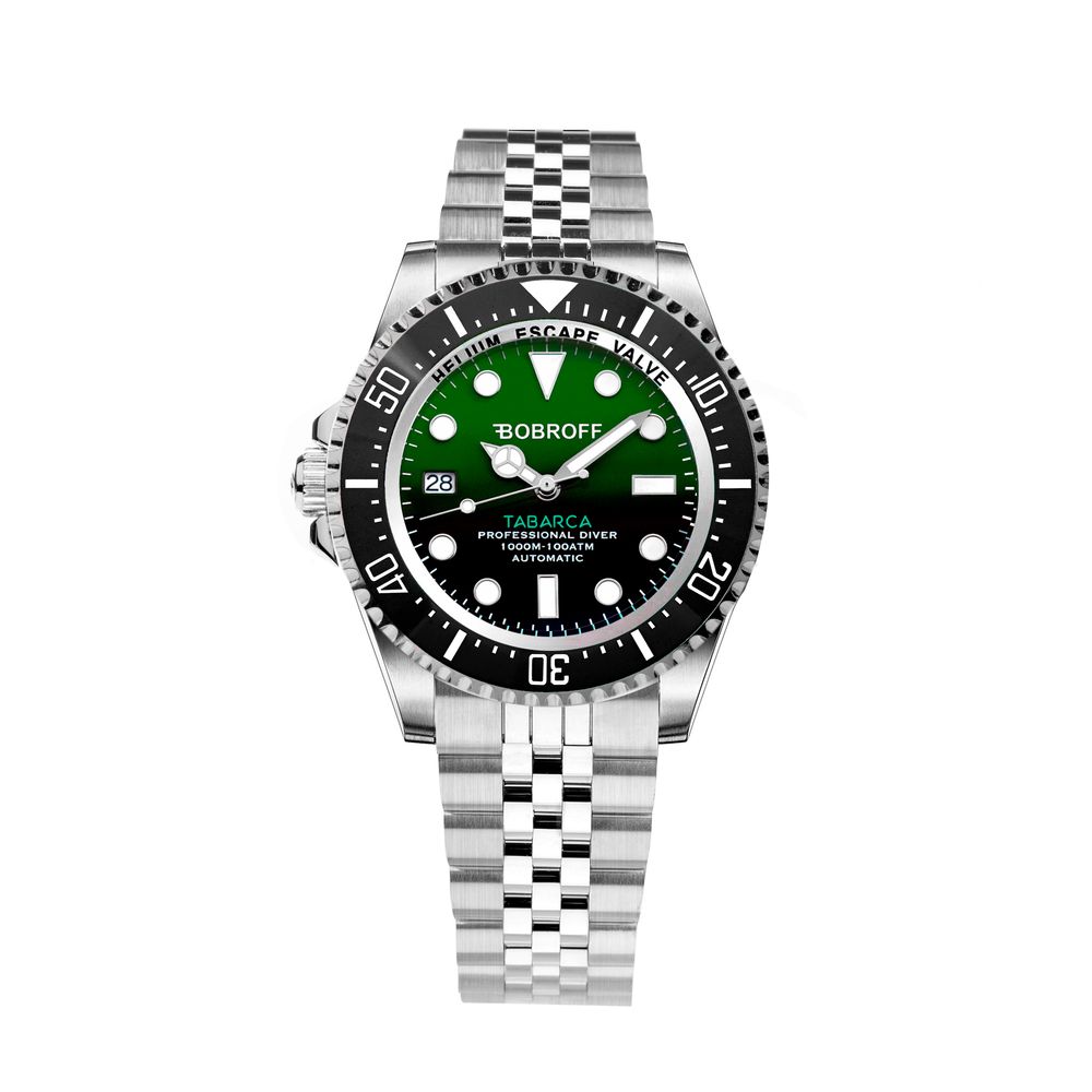 Bobroff Montre Sport Automatique, Acier Inoxydable, Cadran Vert