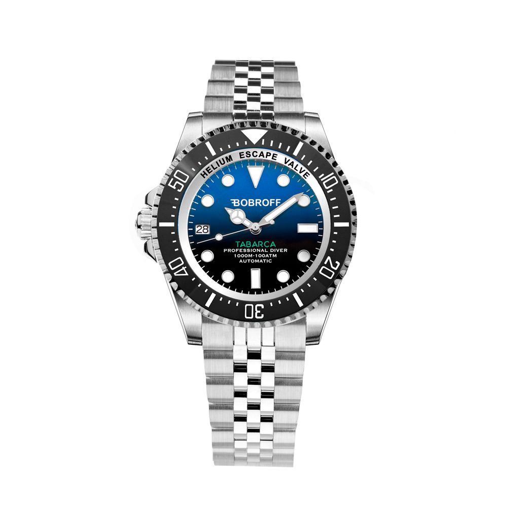 Bobroff Montre Habillé Automatique, Acier Inoxydable, Cadran Bleu