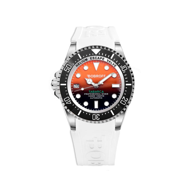 Bobroff Montre Sport Automatique, Caoutchouc Blanc, Étanche 100ATM - Bobroff | Hollys Men