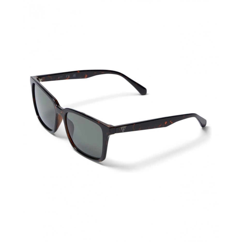 Guess Lunettes de soleil résine marron, verres verts, style moderne