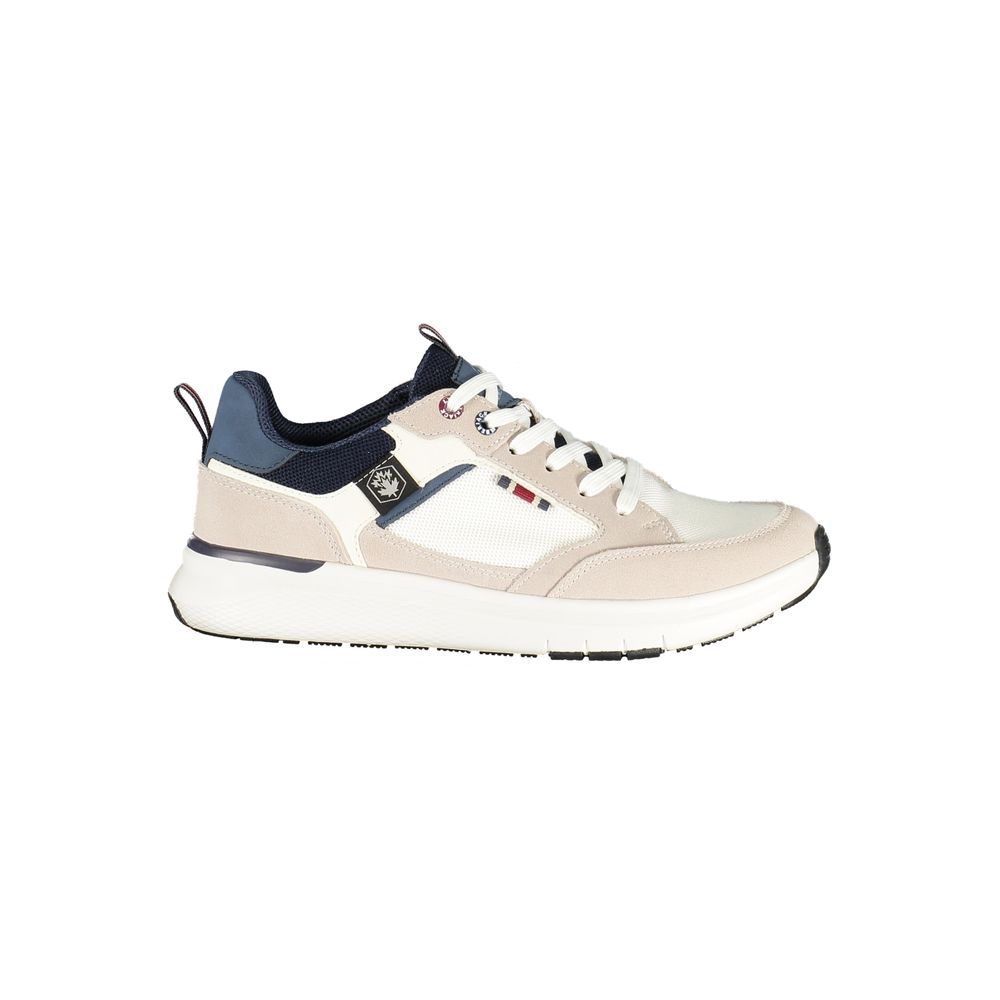 Lumberjack Baskets Blanches Homme, Contrastes Bleus, Semelle Amovible