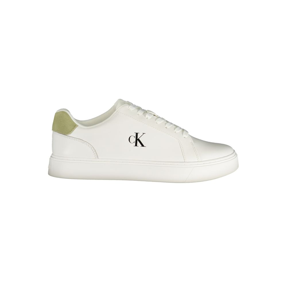 Calvin Klein Baskets blanches, détails verts, semelle amovible