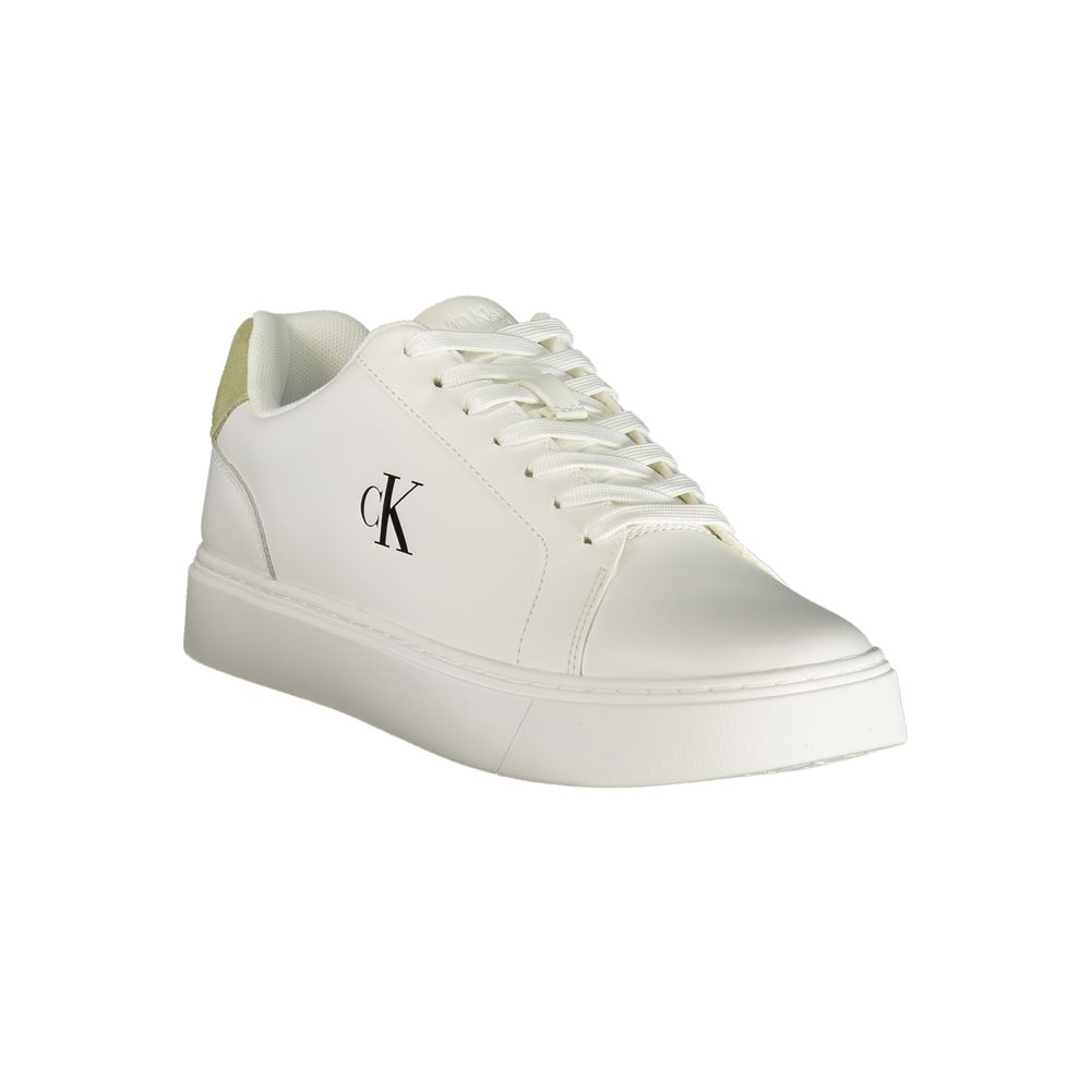 Calvin Klein Baskets blanches, détails verts, semelle amovible
