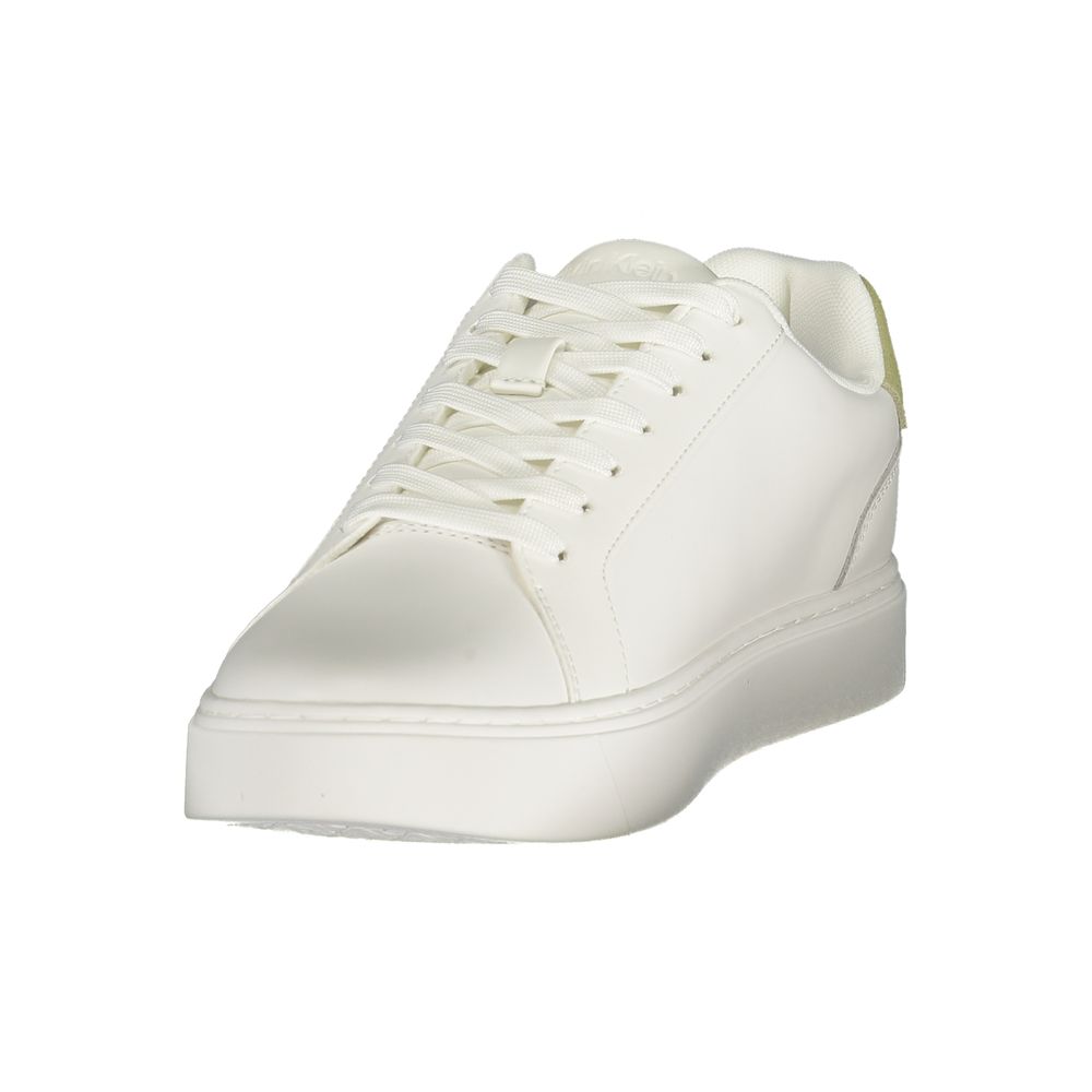 Calvin Klein Baskets blanches, détails verts, semelle amovible