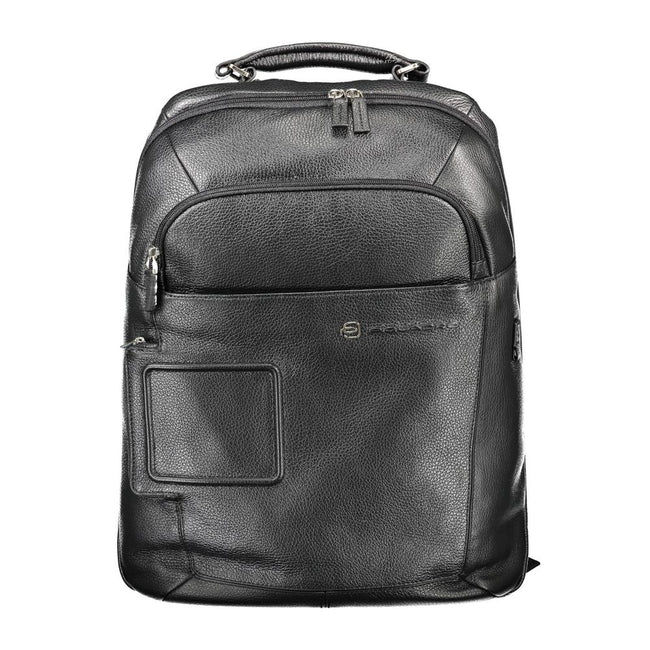 Piquadro Sac à dos cuir noir, compartiment laptop, sangles ajustables - Piquadro | Hollys Men