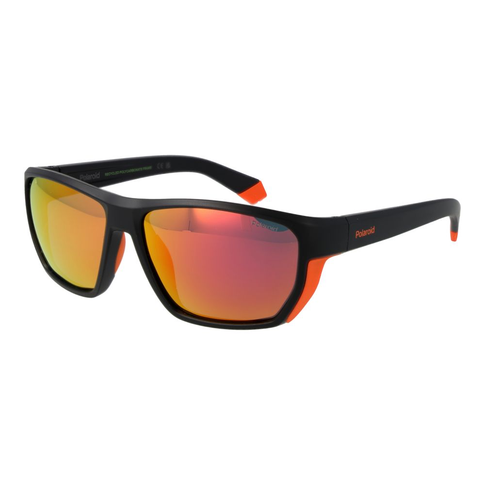 Polaroid Lunettes de soleil homme, monture plastique noir, verres gris UV