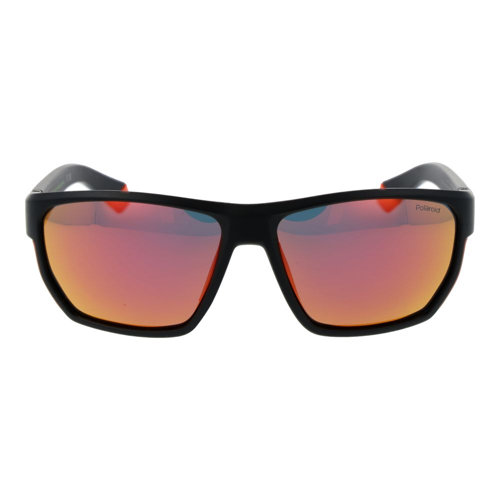 Polaroid Lunettes de soleil homme, monture plastique noir, verres gris UV