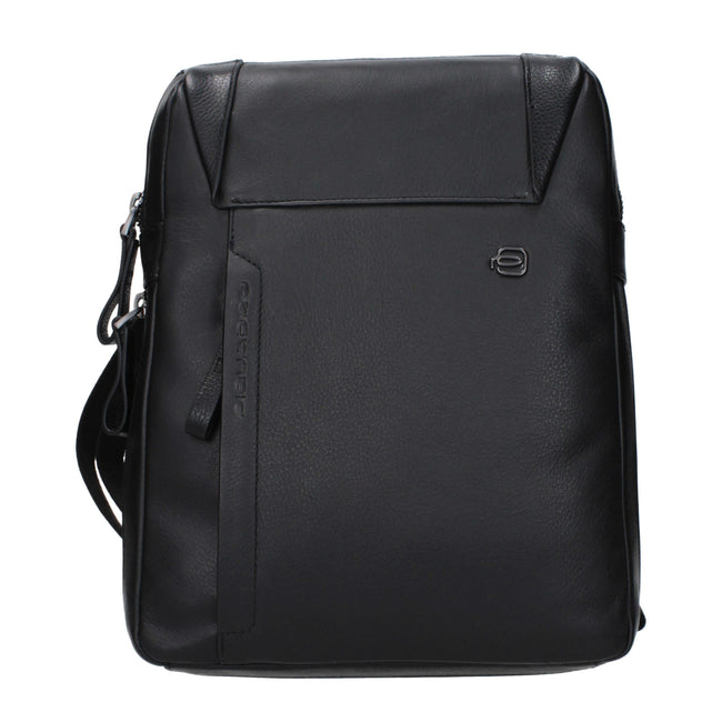 Piquadro Sacoche bandoulière Cuir noir, Logo avant, Effet vintage - Piquadro | Hollys Men