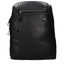 Piquadro Sac à dos cuir noir, logo frontal, compartiment PC/iPad
