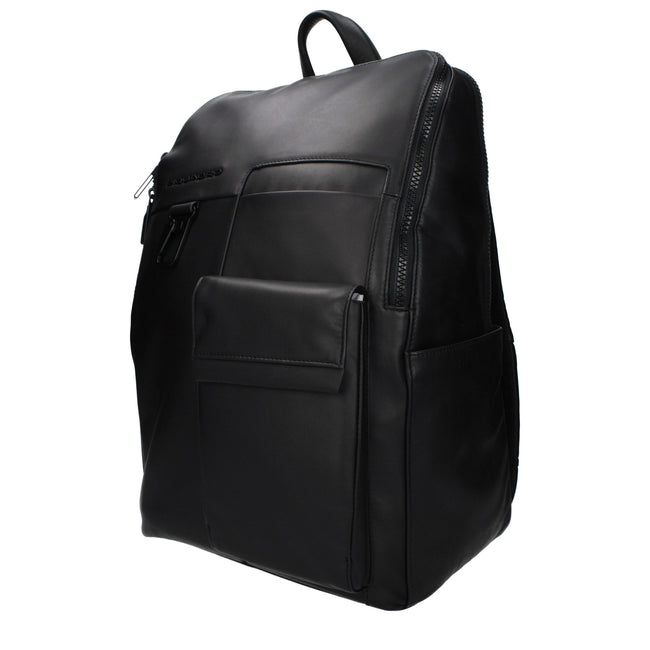 Piquadro Sac à dos cuir noir, compartiment PC, bretelles ajustables - Piquadro | Hollys Men
