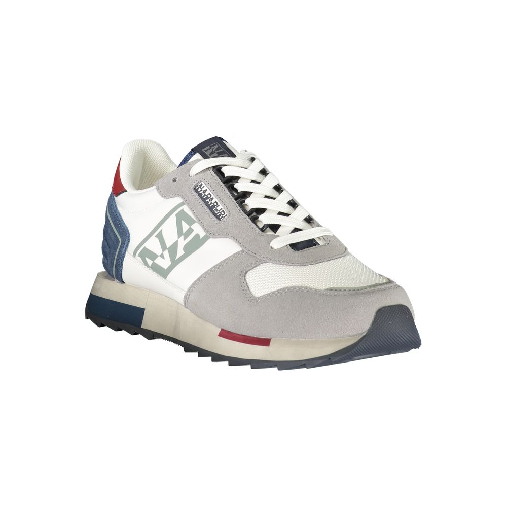 Napapijri Baskets blanches polyester, lacets contrastés, logo signature