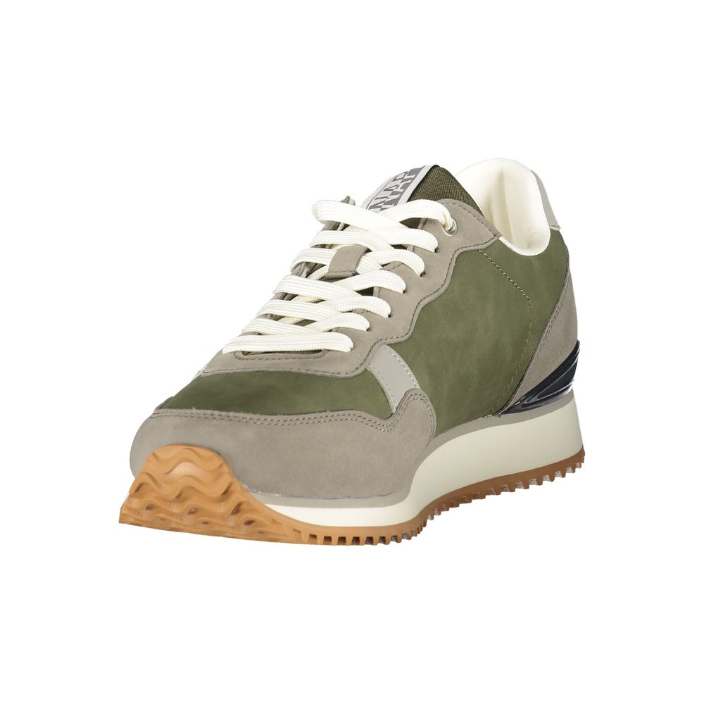 Napapijri Baskets Green Athletic, Détails Contrastés, Lacets Doubles