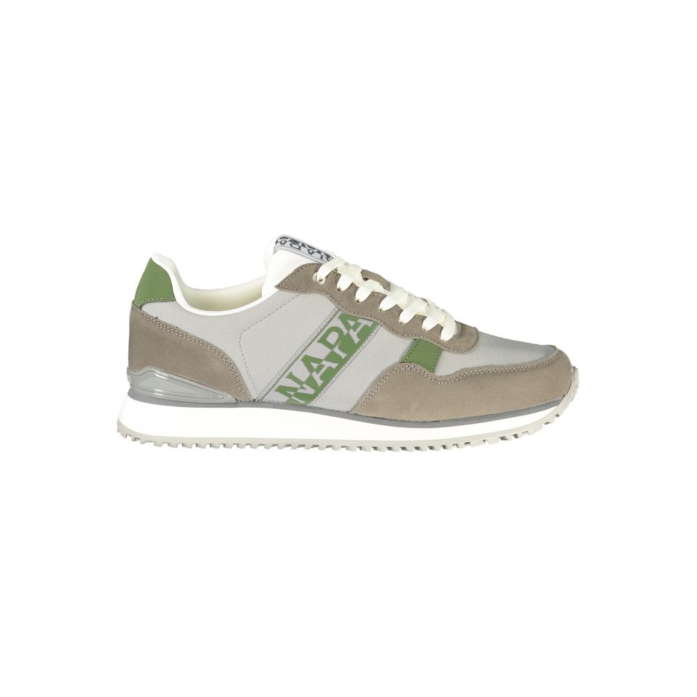 Napapijri Baskets Grises, Détails Contrastés Verts, Lacets