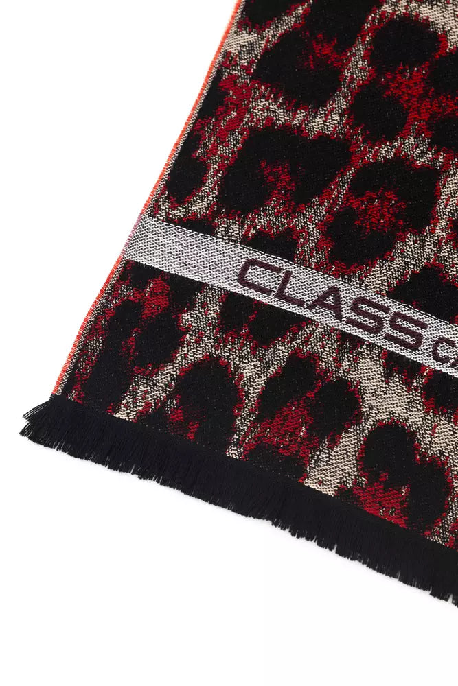 Cavalli Class Écharpe Homme Bordeaux Laine Bourgogne Motif Animalier - Apparel & Accessories > Clothing Accessories > Scarves & Shawls from Cavalli Class