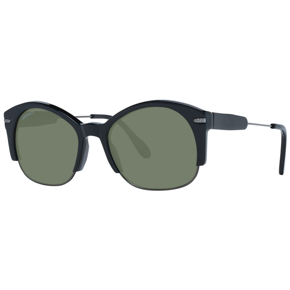 Serengeti Lunettes De Soleil Polarisées Acétate Et Métal Noires Verre Minéral Vert 53-17-145 - Apparel & Accessories > Clothing Accessories > Sunglasses from Serengeti