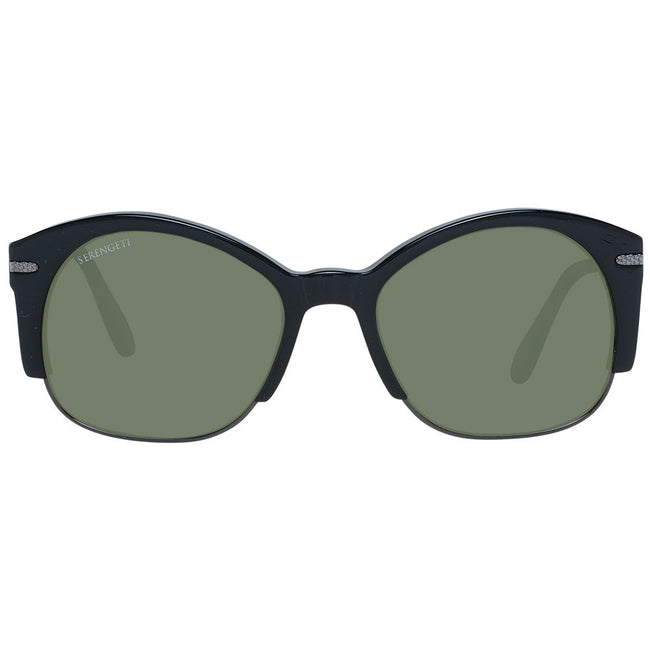Serengeti polarisierte Sonnenbrille, schwarzes Acetat und Metall, grüne Mineralgläser, 53-17-145 - Serengeti | Hollys Men
