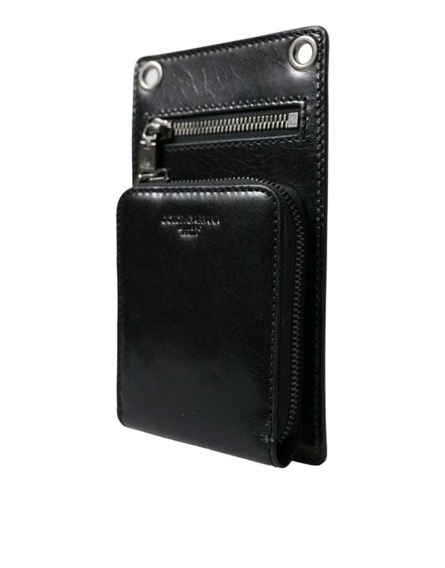 Dolce Gabbana Portefeuille Bandoulière Détachable Noir Cuir de Cheval Avec Emplacement Téléphone Zip - Apparel & Accessories > Handbags, Wallets & Cases > Wallets & Money Clips > Wallets from Dolce & Gabbana Hover Image