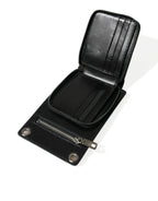 Dolce Gabbana Portefeuille Bandoulière Détachable Noir Cuir de Cheval Avec Emplacement Téléphone Zip - Apparel & Accessories > Handbags, Wallets & Cases > Wallets & Money Clips > Wallets from Dolce & Gabbana