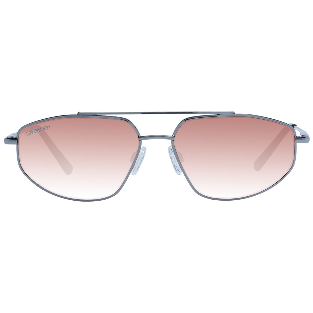 Serengeti Lunettes De Soleil En Métal Gris Avec Verres Minéraux Photochromiques Et Polarisés 57 15 145 - Apparel & Accessories > Clothing Accessories > Sunglasses from Serengeti