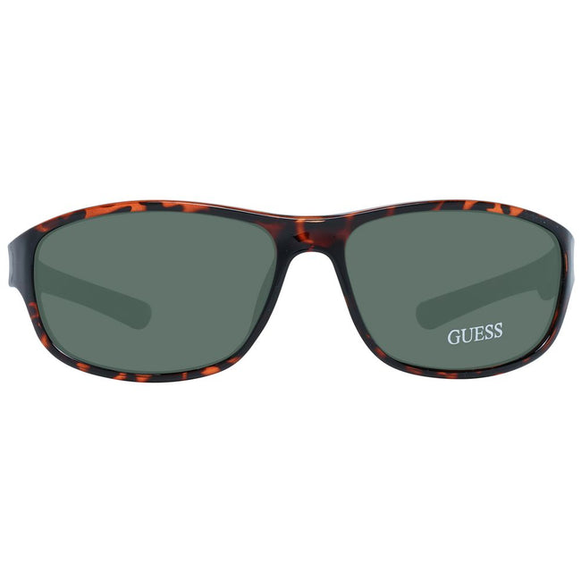 Guess Sonnenbrille aus braunem Kunststoff, rechteckig, mit grünen Gläsern und UVA/UVB-Schutz Main Image