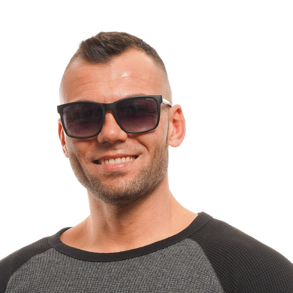 Guess Lunettes de Soleil Homme Noires Carré Miroir Dégradé Verres Gris Protection UVA UVB - Apparel & Accessories > Clothing Accessories > Sunglasses from Guess